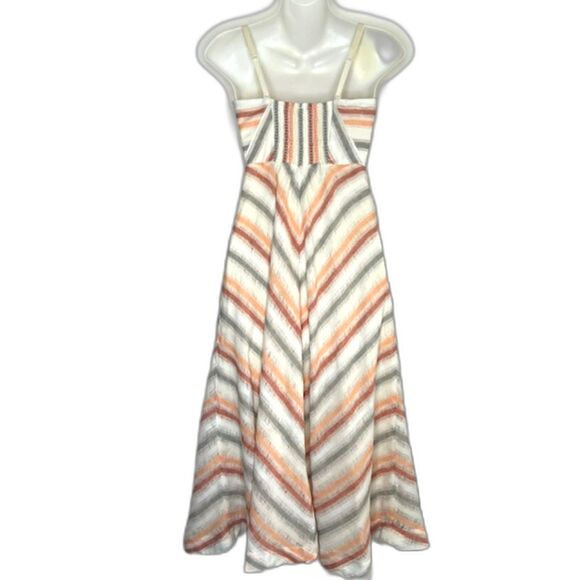 FREE PEOPLE STRIKING STRIPED IVORY MULTI-STRIPE MIDI DRESS SIZE XS - Picture 12 of 16